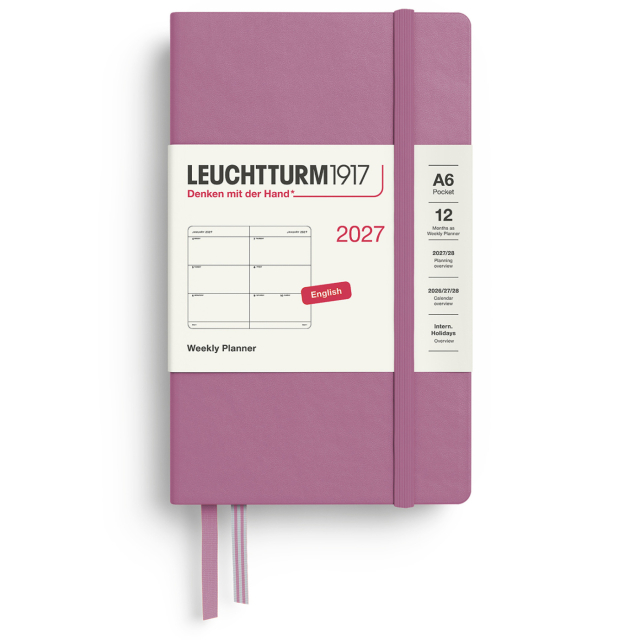 Diary Weekly Planner 2027 A6 Dusty Rose