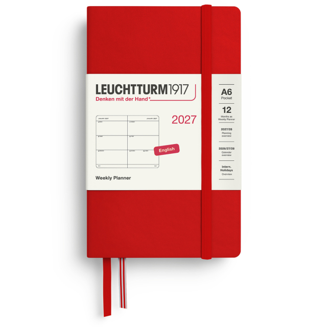Diary Weekly Planner 2027 A6 Cherry