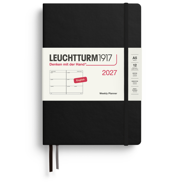 Diary Weekly Planner 2027 A5 Black