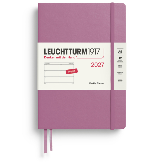 Diary Weekly Planner 2027 A5 Dusty Rose