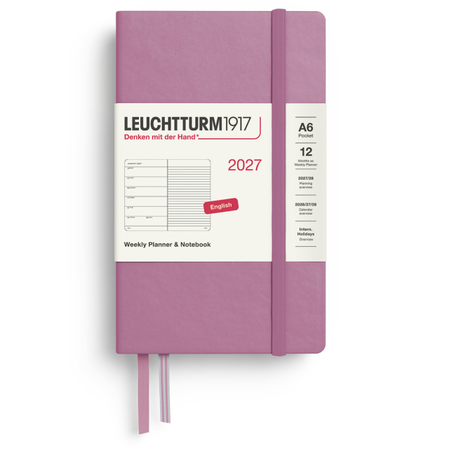 Diary Weekly Planner & Notebook 2027 A6 Dusty Rose