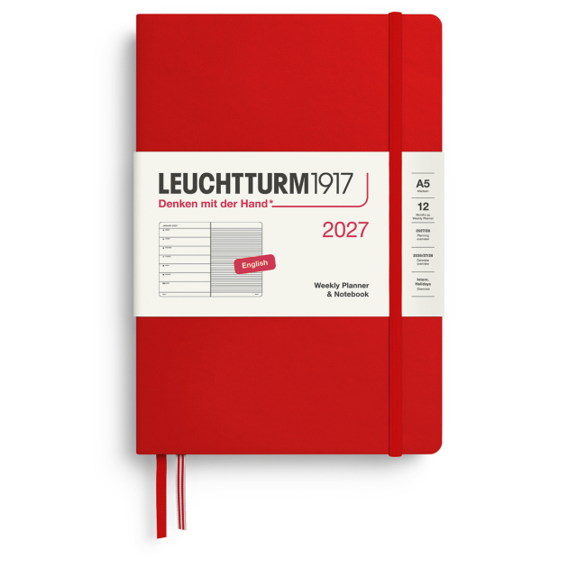 Diary Weekly Planner & Notebook 2026 A5 Cherry