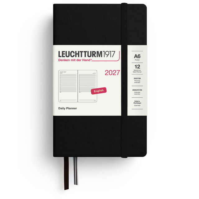 Diary Daily Planner 2027 A6 Black