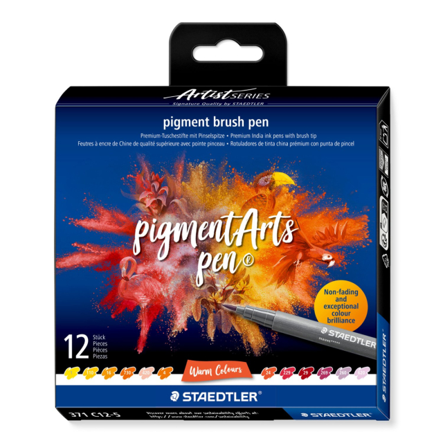 Pigment Arts Brush Pen set of 12 Warm