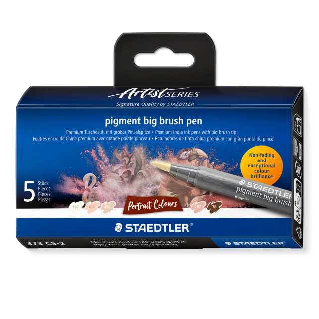 Pigment Arts Big Brush Pen set of 5 Portrait