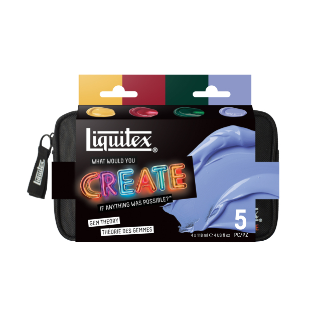 Acrylic Paint Basics Gem Theory Set 4 x 118 ml