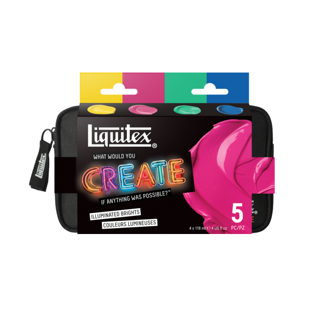 Acrylic Paint Basics Illuminated Brights Set 4 x 118 ml