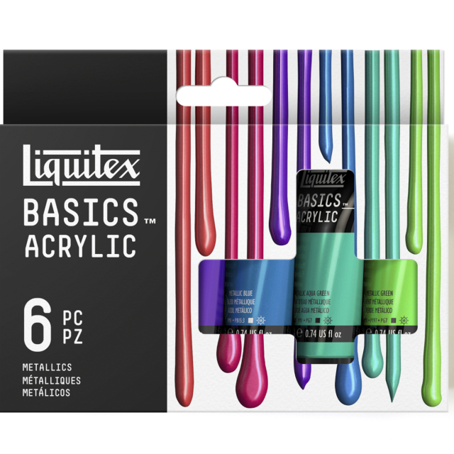 Acrylic Paint Basics Metallic Set 6x22 ml