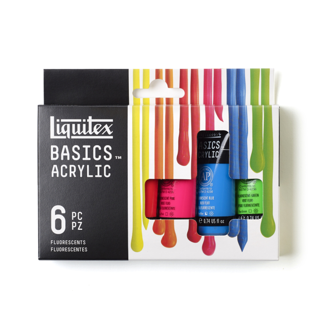 Acrylic paint Fluorescent Set Tubes 6x22 ml