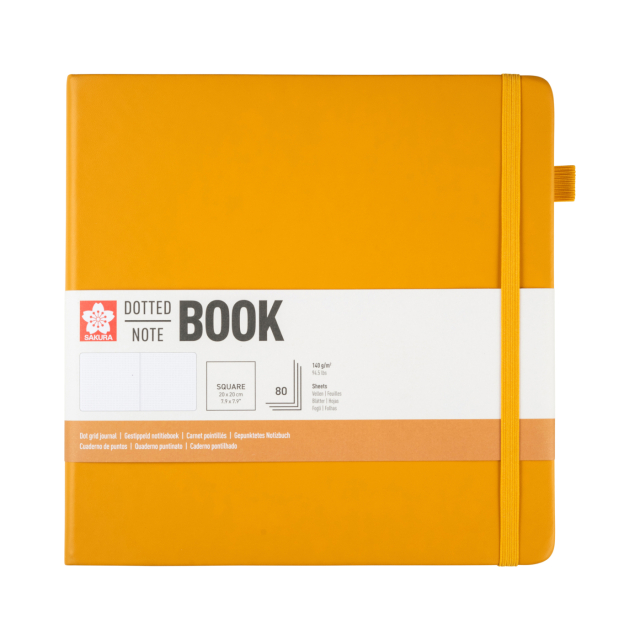 Notebook 20x20 cm Hard Cover Japanese Kerria Dotted