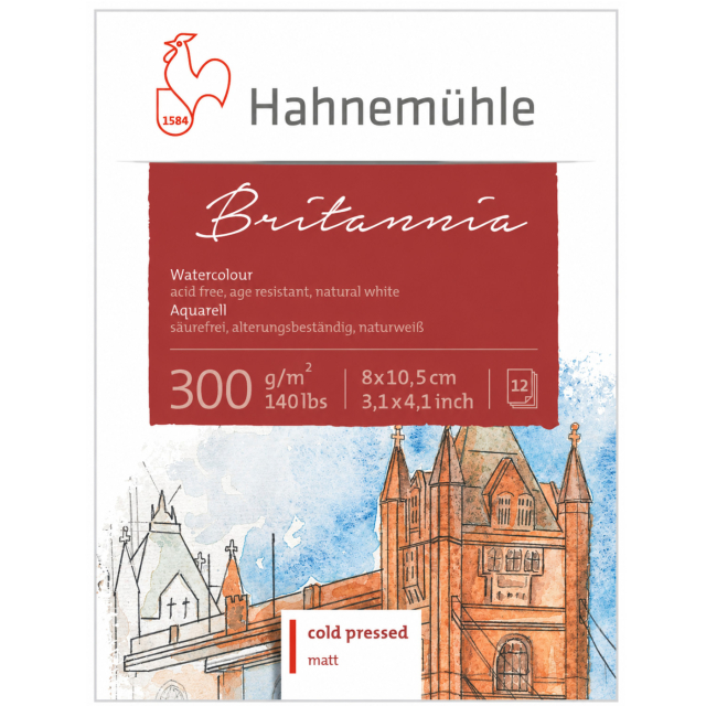 Watercolour Paper Britannia 300 g Matt 8 x 10,5 cm