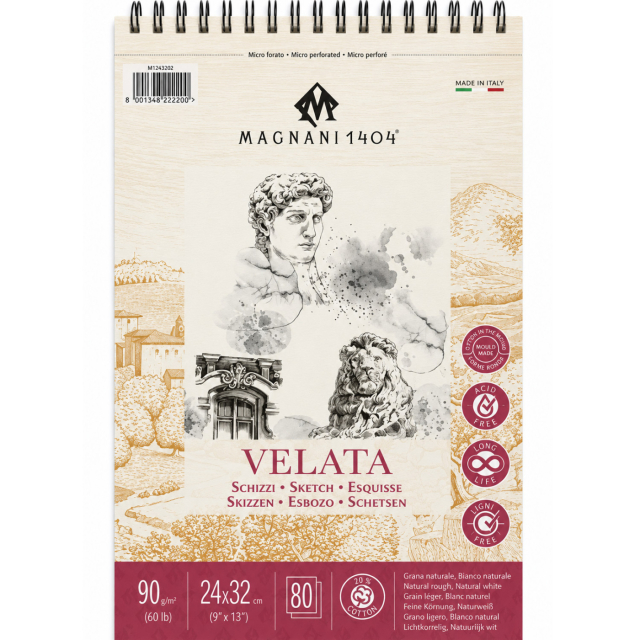 Sketchpad Spiral Velata 90g 24x32 cm