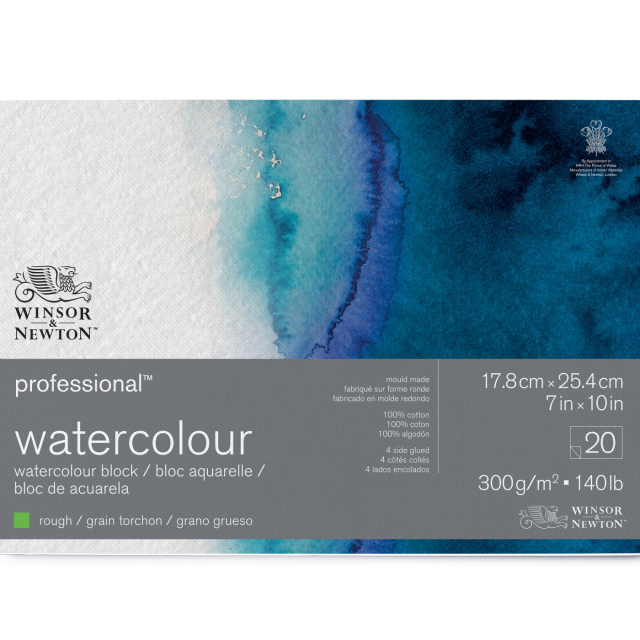 Professional Watercolour Pad Rough 18x26 cm 300g