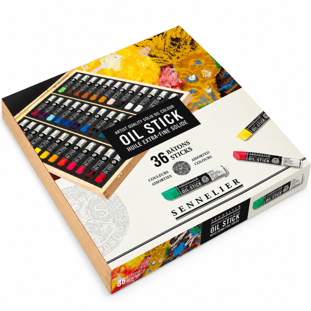 Oil Stick Wooden Box 36-set