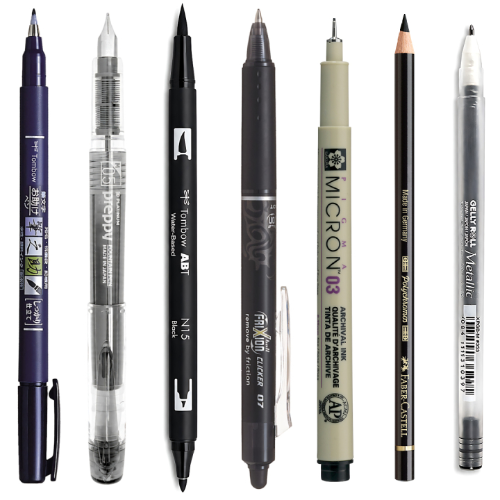 Sample kit Black in the group Pens / Artist Pens at Pen Store (sample03_set)