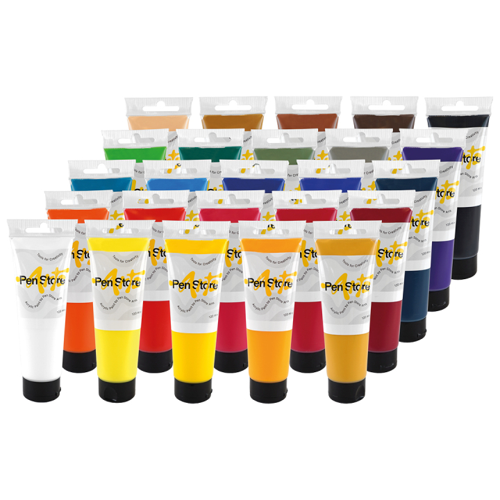 Acrylic paint 120 ml 25-set in the group Art Supplies / Artist colours / Acrylic Paint at Pen Store (set_arts2)