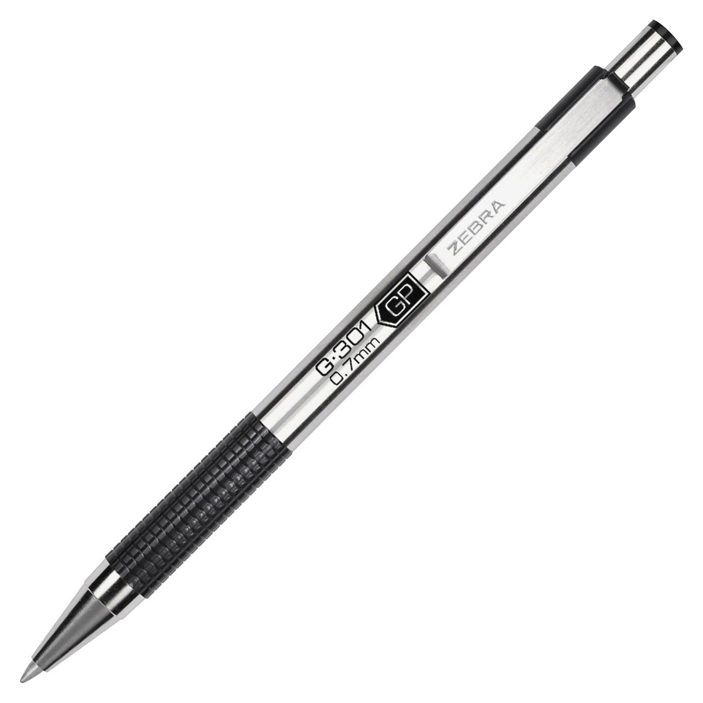 Zebra F-301 Kugelschreiber | 0,7 Mm Feine Spitze | Edelstahl-Schaft Mit BCA-rosa Akzent | 6 Stück Mit Schwarzer Tinte | Nachfüllbar