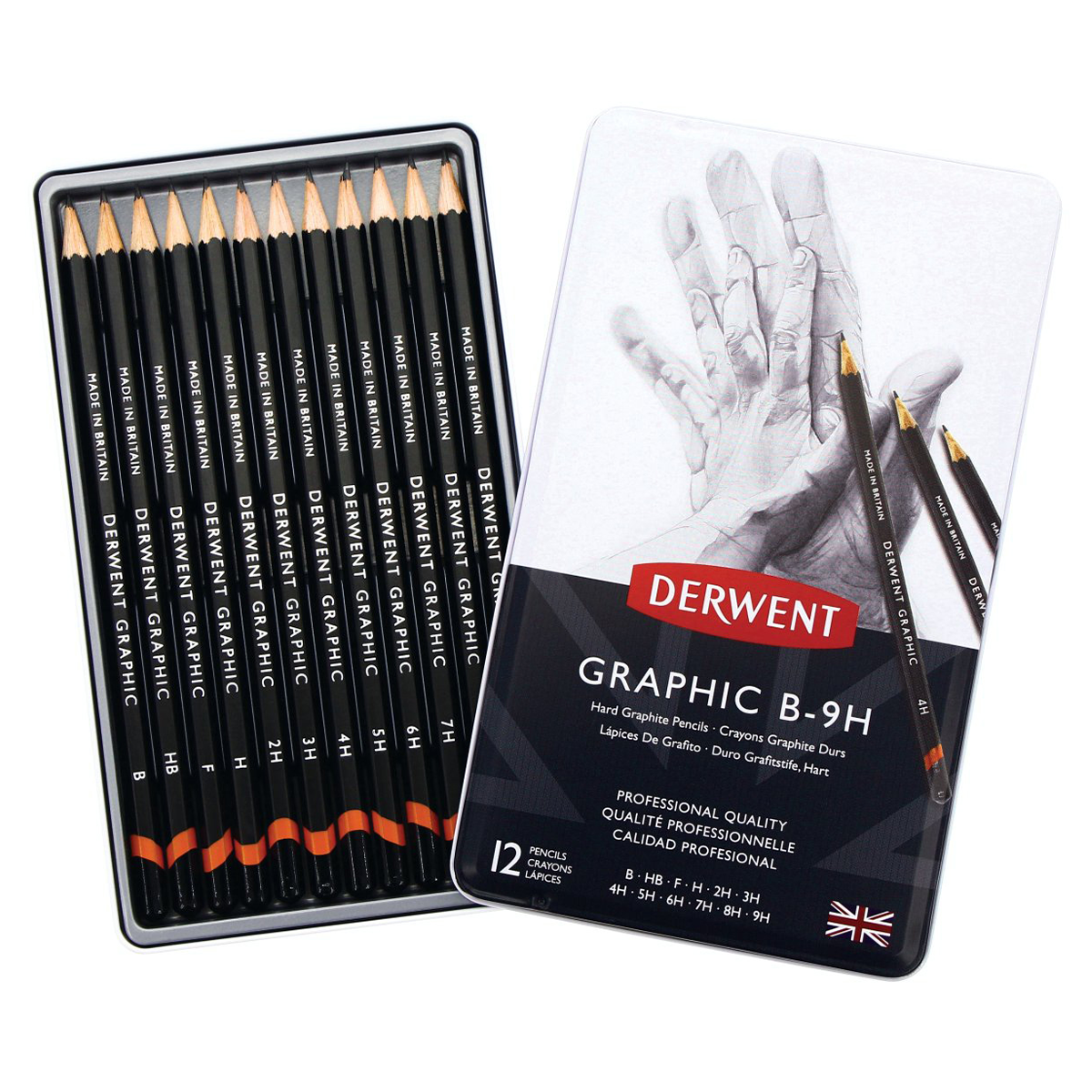 Derwent Graphic Pencils Set of 12 B 9H Pen Store