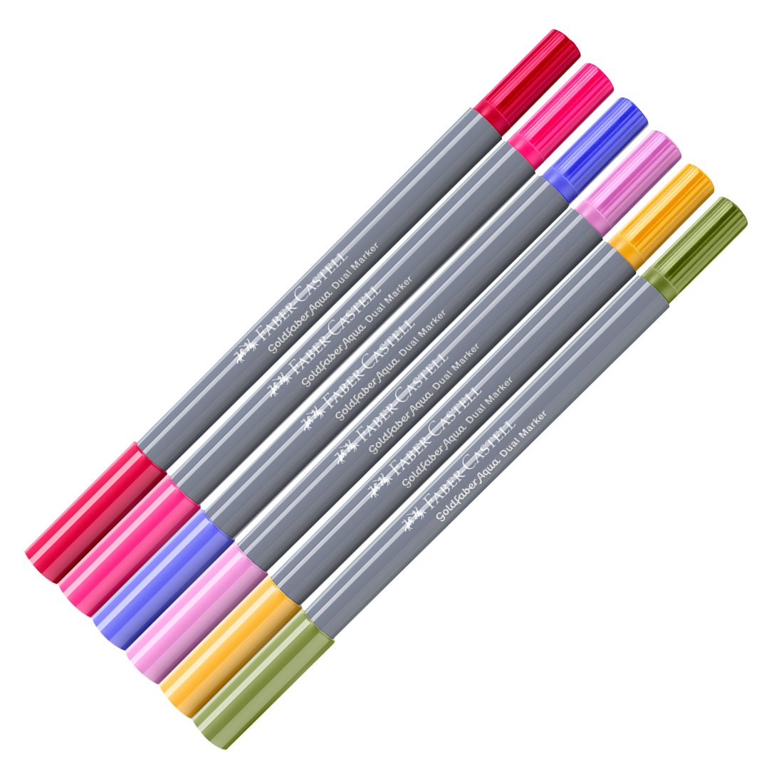 Goldfaber Aqua Dual Marker Set of 6 Flowers
