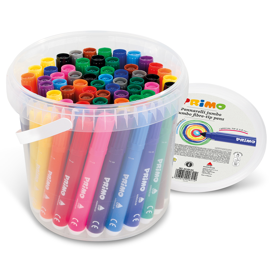 Fibre tip pens Jumbo 60 set bucket 3 years