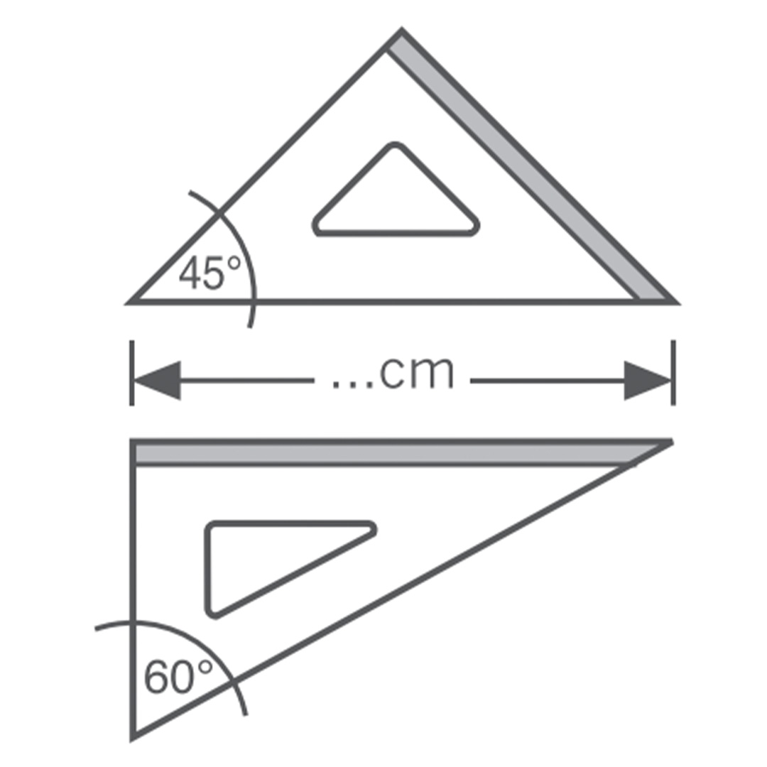Kit Set square 45°/35 cm + 60°/35 cm