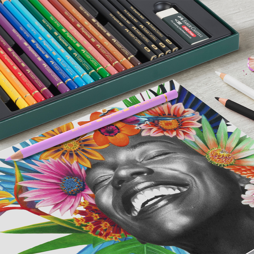 Polychromos & Pitt Graphite Mat Set 40 Colored Pencils + 8 Graphite Pencils