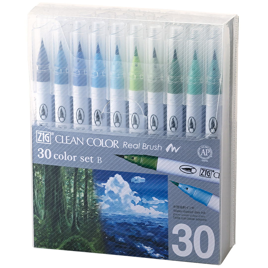 ZIG Kuretake Clean Color Real Brush Set 30 pcs B | Pen Store