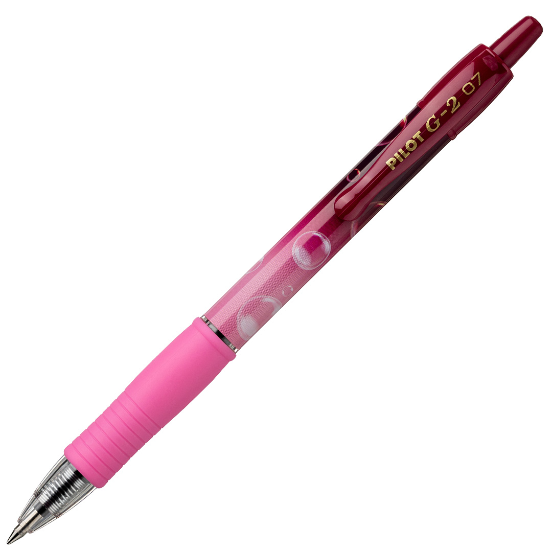Pilot G207 Gel-Tintenroller – 0,7 Mm Spitze, Retraktierbar, Mit Gummigriff | Einzelfeder In Rose | Für Schule & Büro