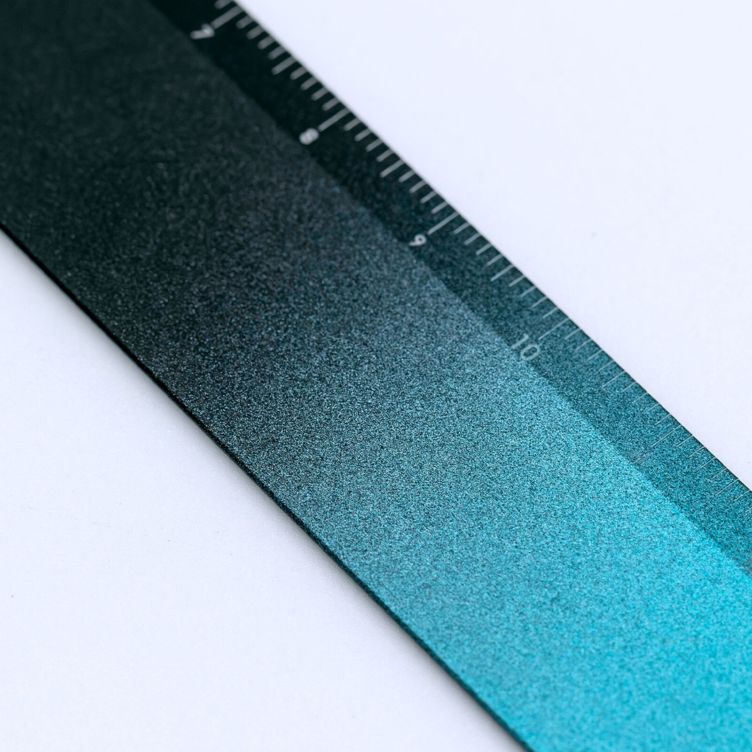 Ruler Aluminium 15 cm Black/Turquoise