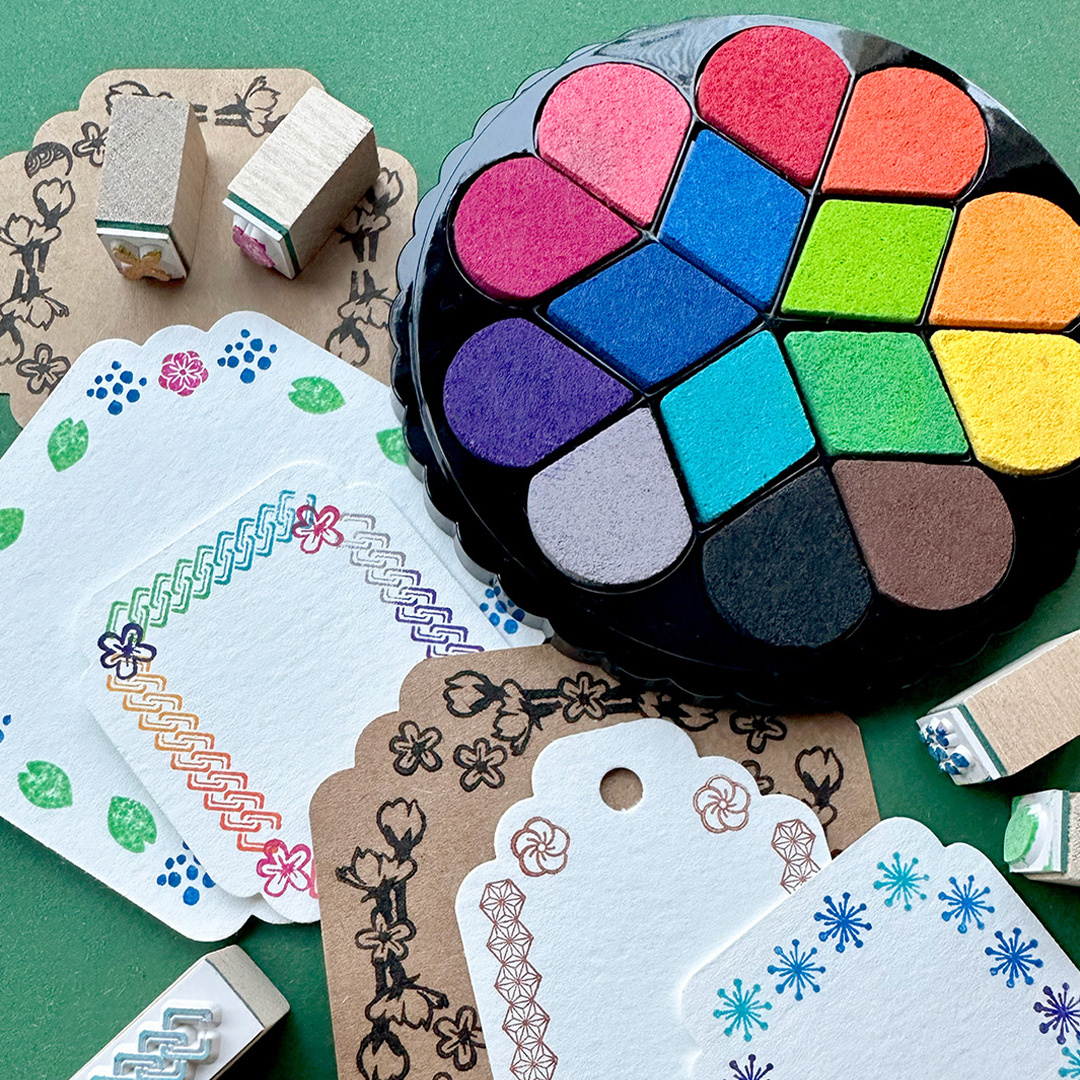 Stamp ink pads Irodori Set Bouquet