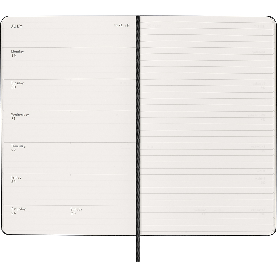 Diary 18M WeekNote Hard Cover Large Black