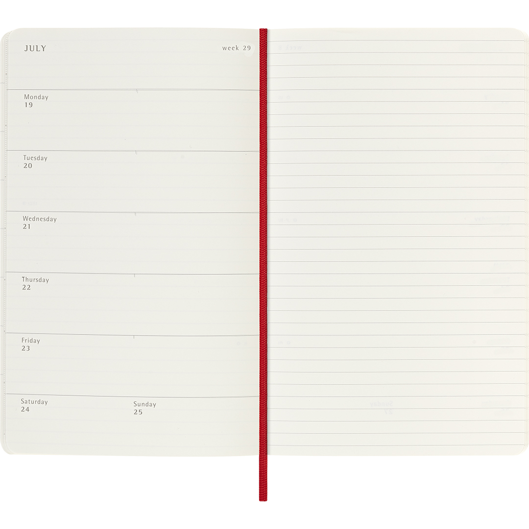 Diary 18M WeekNote Soft Cover Large Red