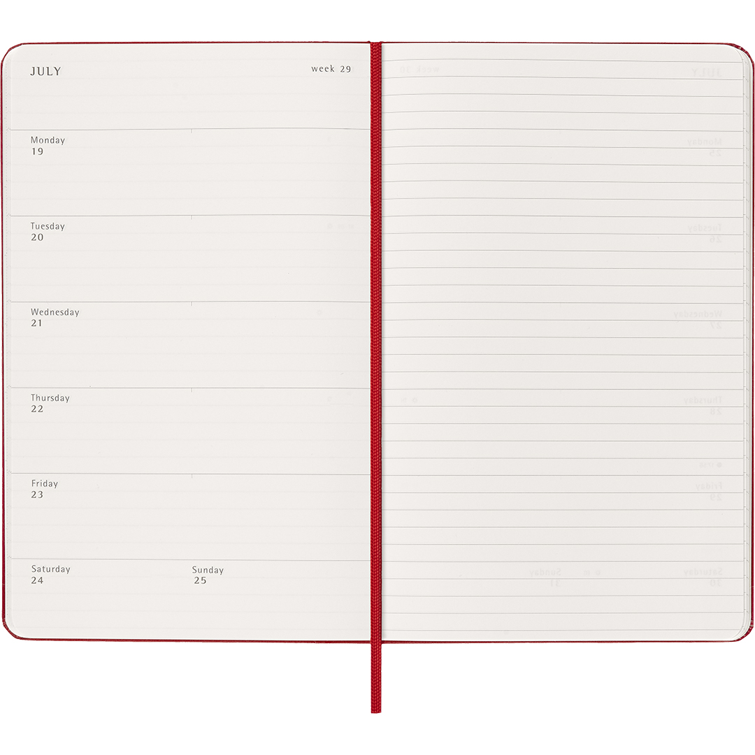 Diary 18M WeekNote Hard Cover Large Red