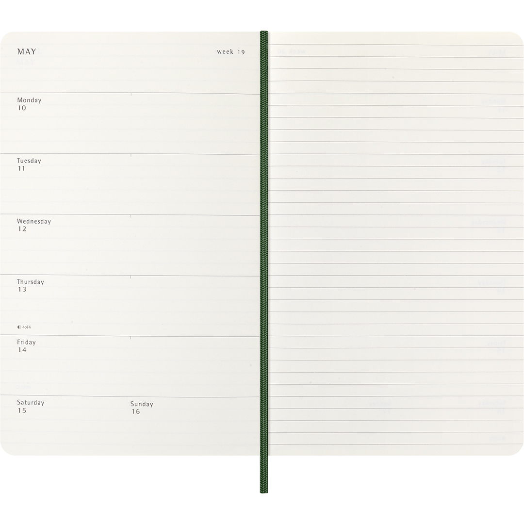 Diary 18M WeekNote Soft Cover Large Myrtle Green
