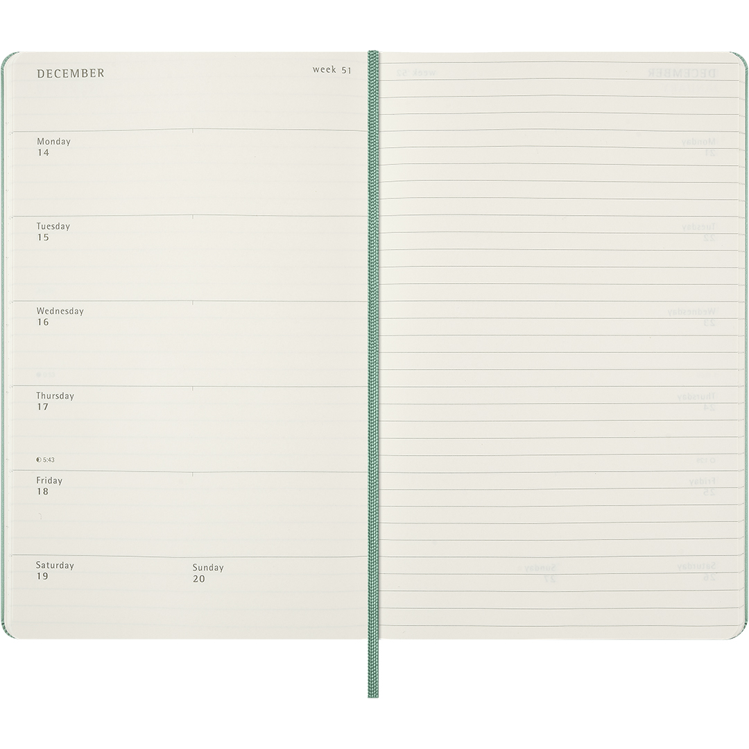 Diary 18M WeekNote Hard Cover Large Sage Green