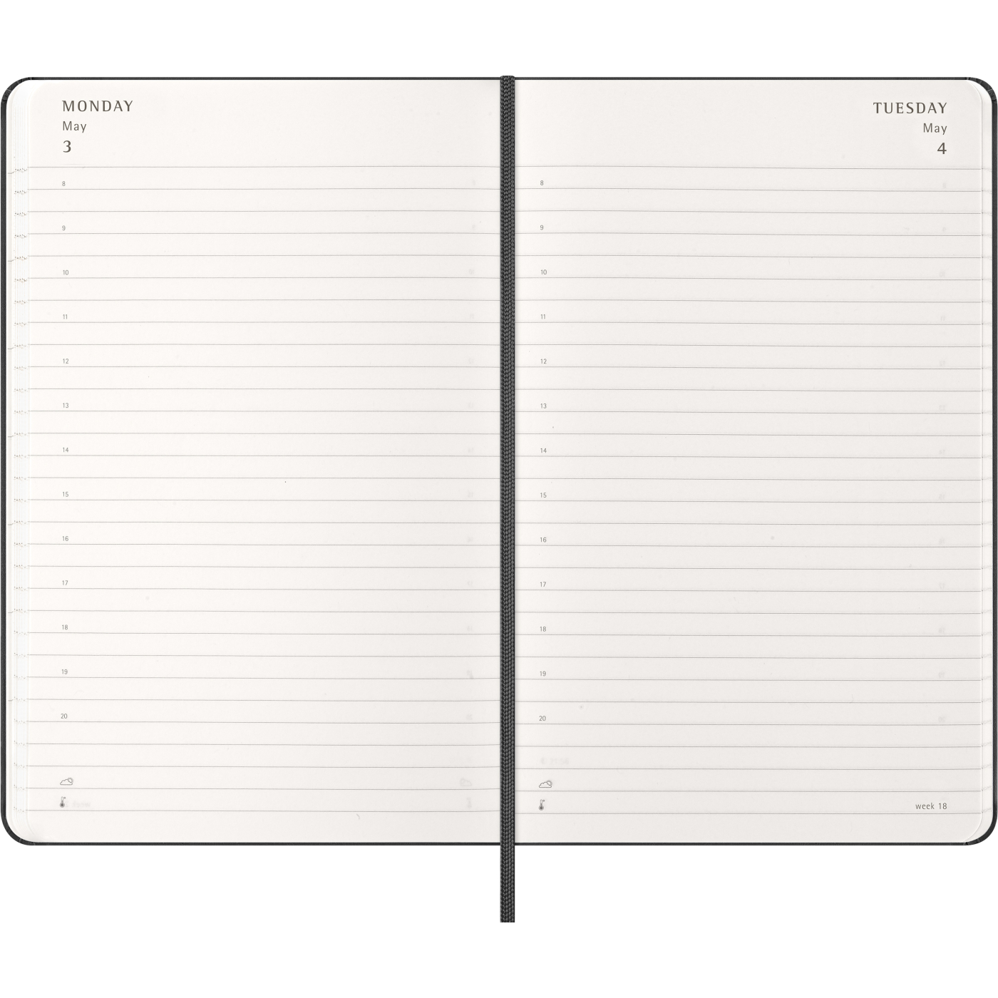 Diary 12M Daily 2027 Hardcover Large Black