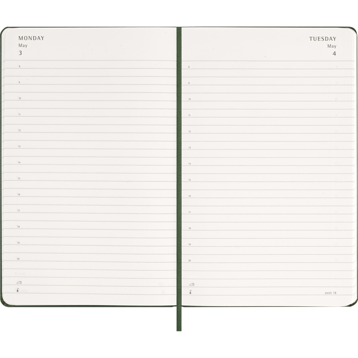 Diary 12M Daily 2027 Hardcover Large Myrtle Green