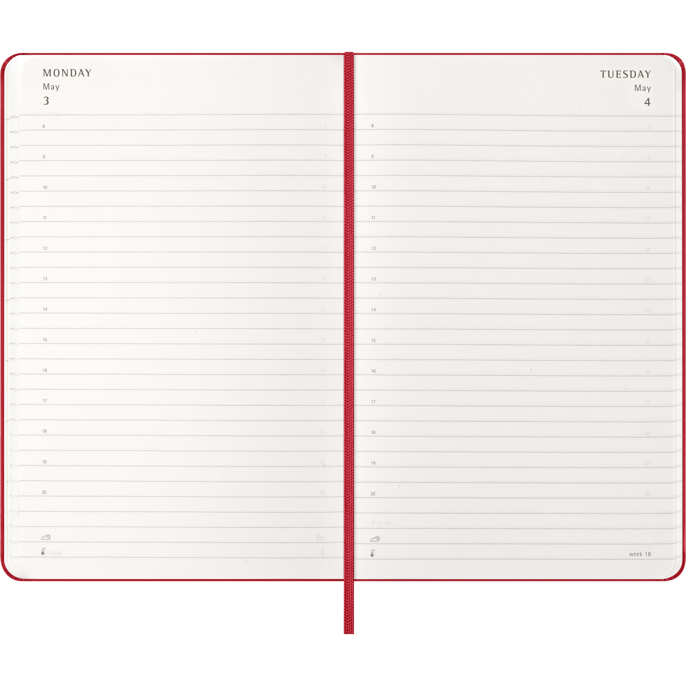Diary 12M Daily 2027 Hardcover Large Red