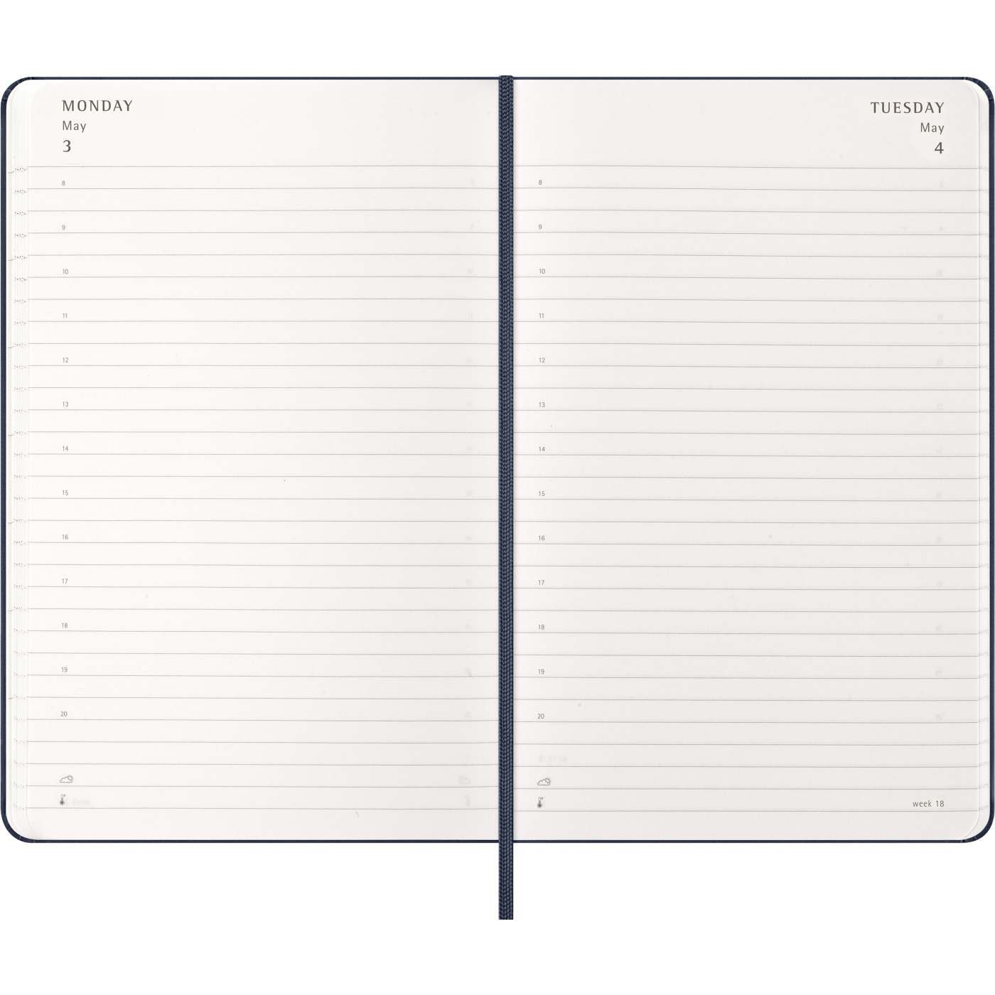 Diary 12M Daily 2027 Hardcover Large Sapphire Blue