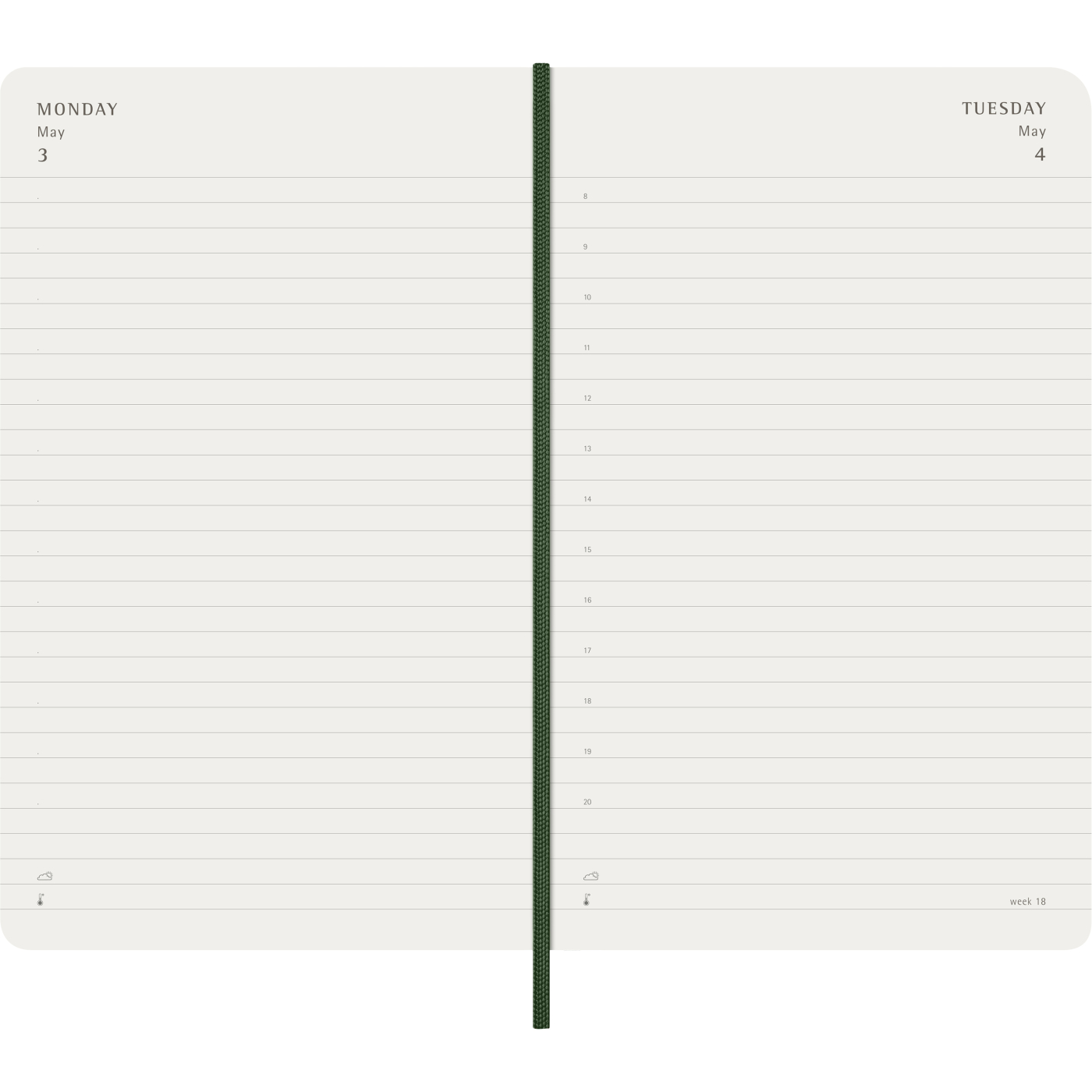 Diary 12M Daily 2027 Softcover Large Myrtle Green