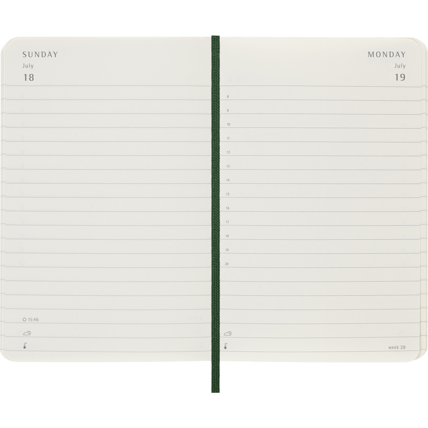 Diary 12M Daily 2027 Softcover Pocket Myrtle Green