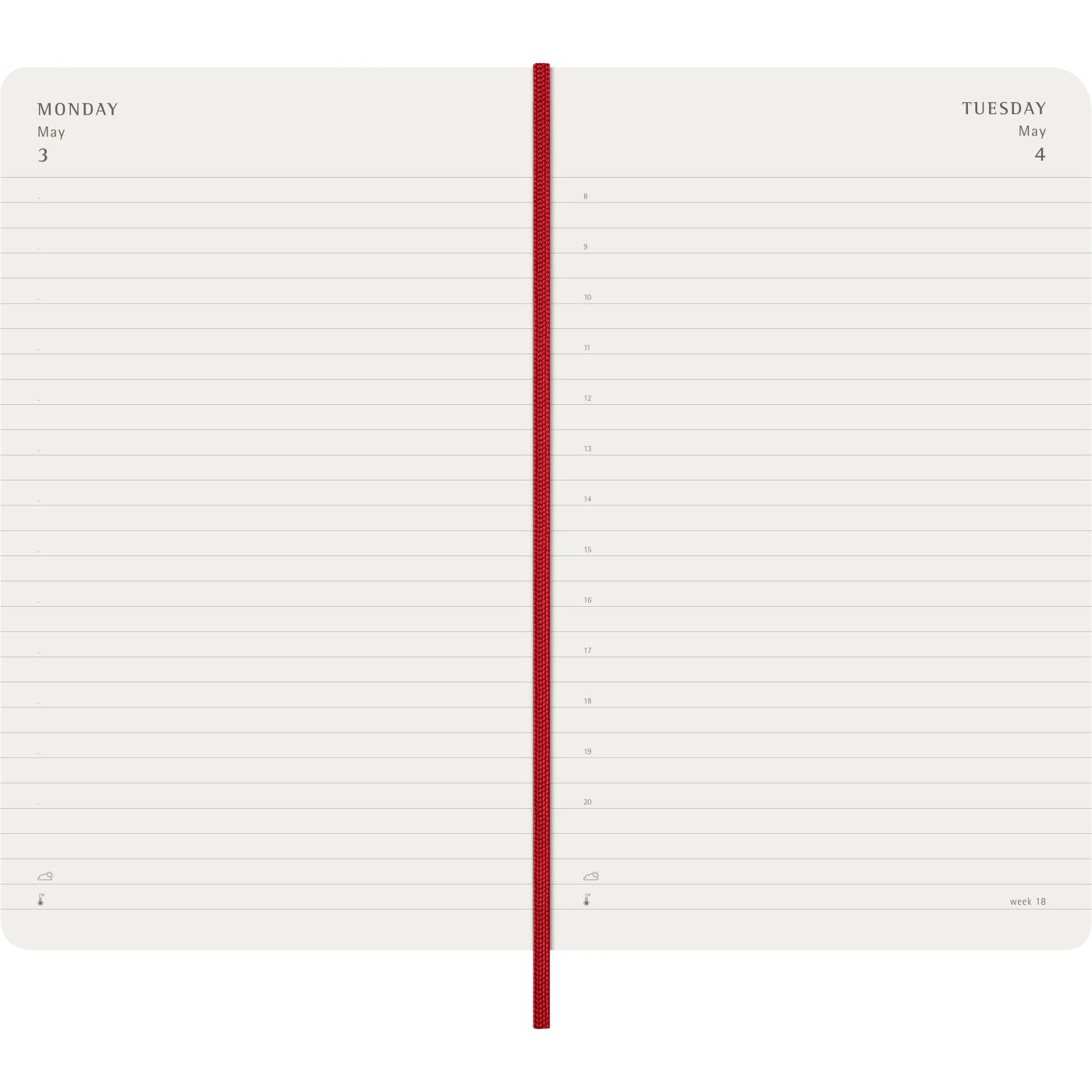 Diary 12M Daily 2027 Hardcover Pocket Red