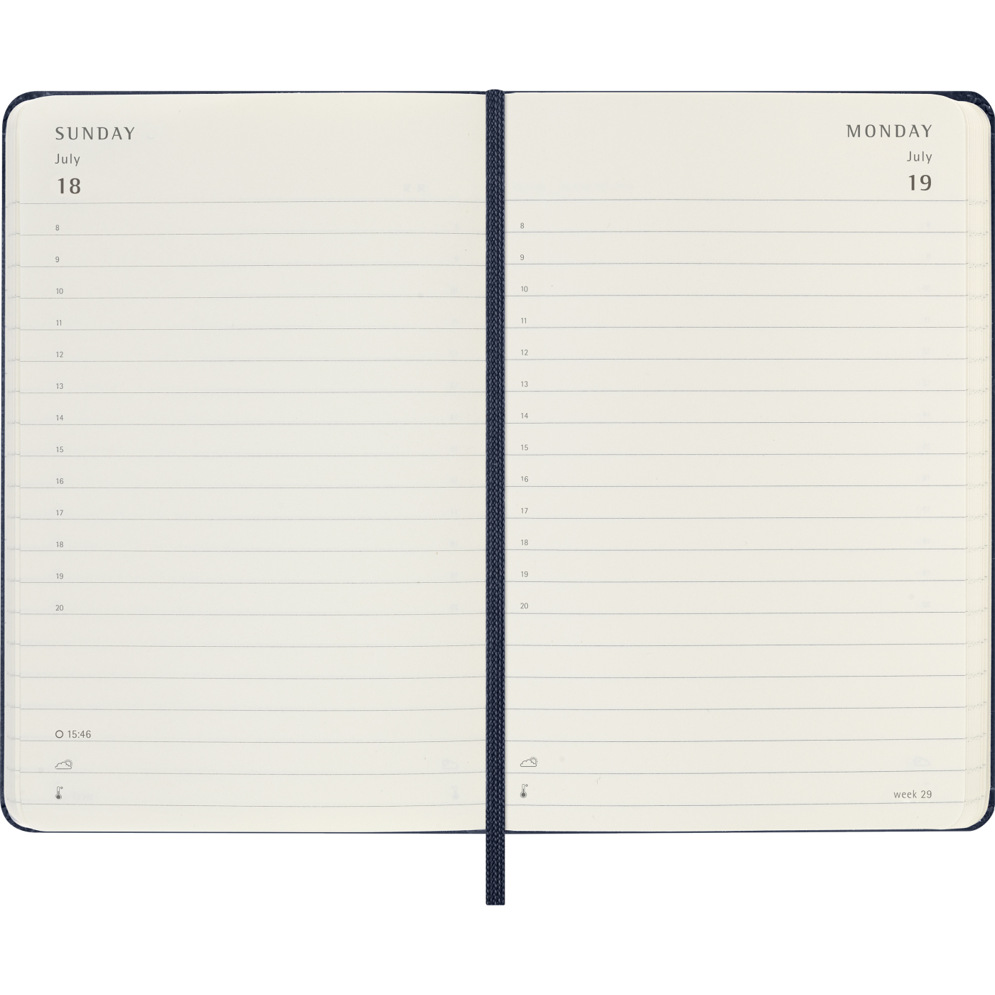 Diary 12M Daily 2027 Hardcover Pocket Sapphire Blue
