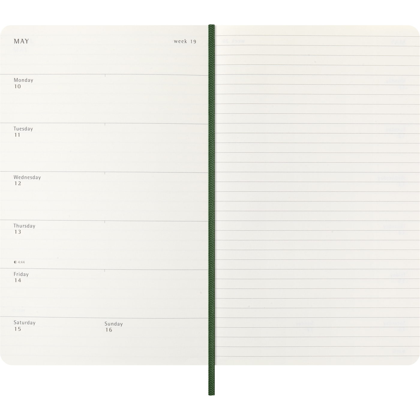 Diary 12M Weekly Notebook 2027 Softcover Large Myrtle Green 