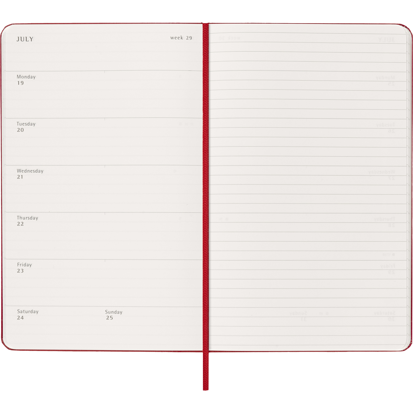 Diary 12M Weekly Notebook 2027 Hardcover Large Red 