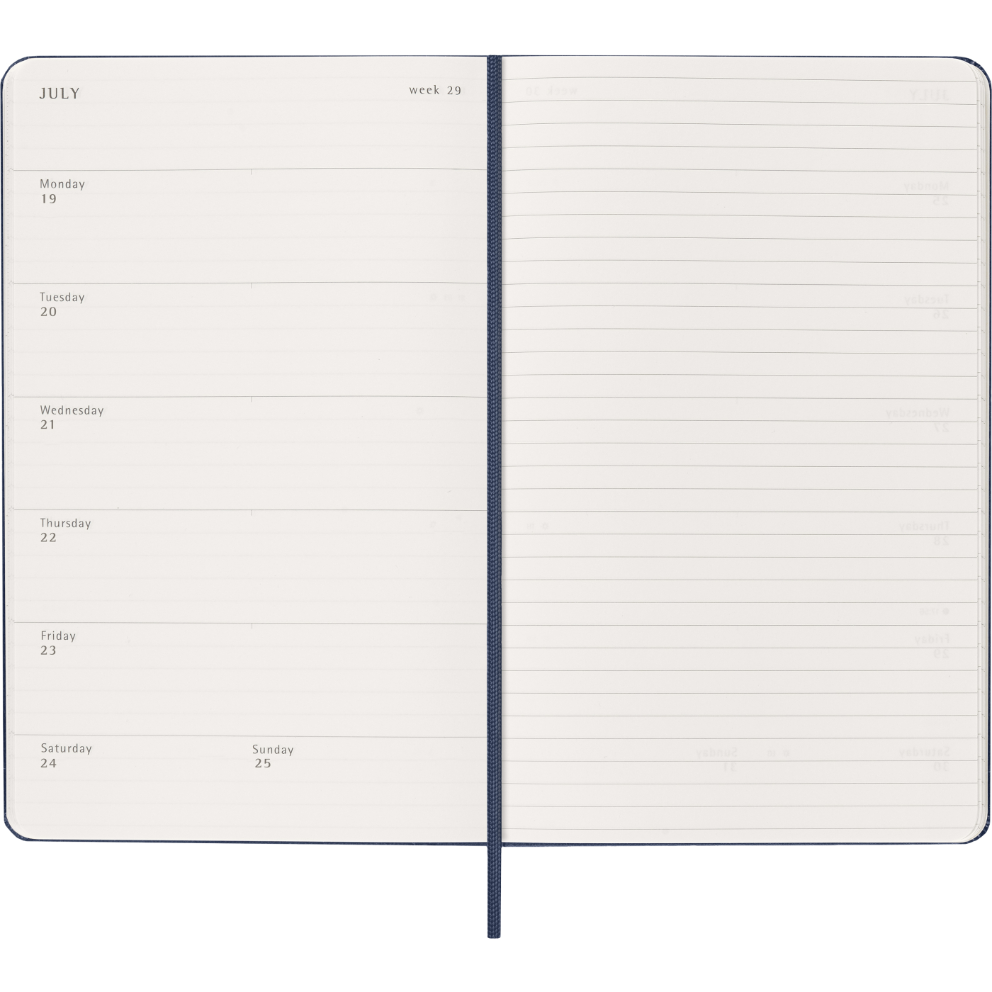 Diary 12M Weekly Notebook 2027 Hardcover Large Sapphire Blue 