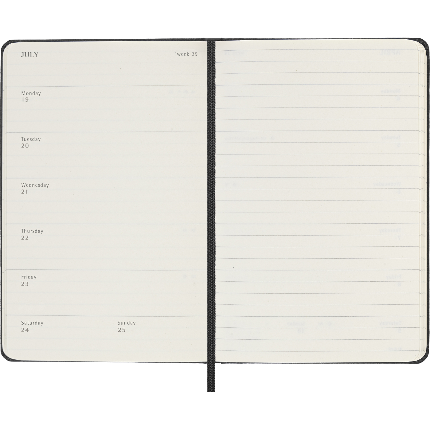 Diary 12M Weekly Notebook 2027 Hardcover Pocket Black 