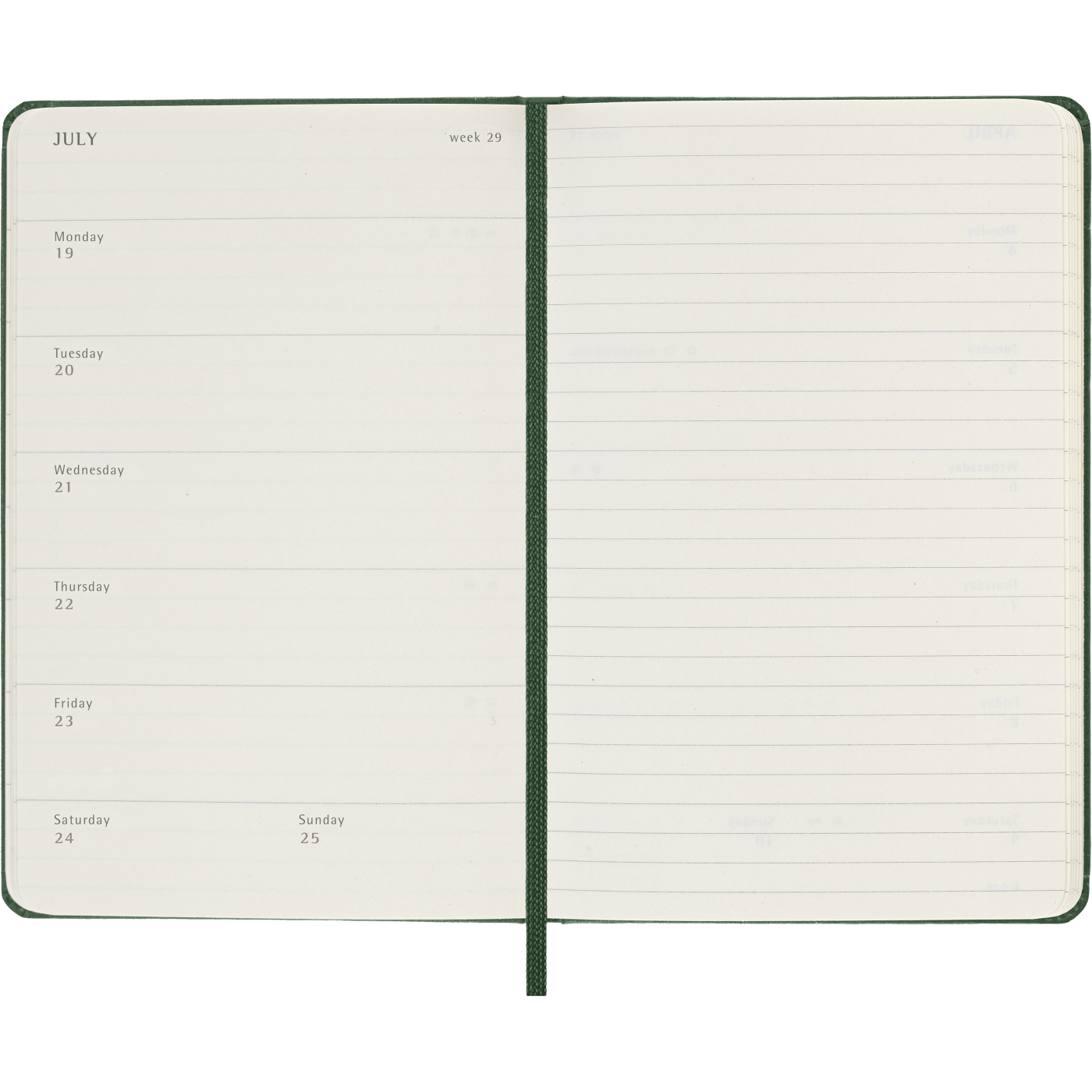 Diary 12M Weekly Notebook 2027 Hardcover Pocket Myrtle Green 