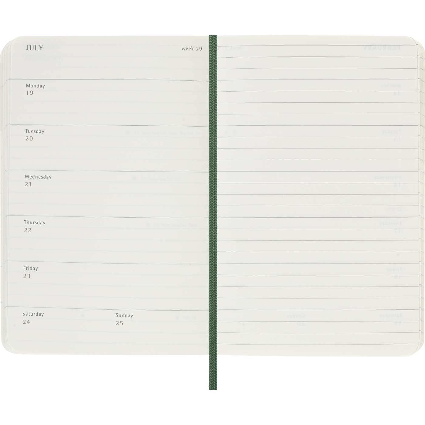 Diary 12M Weekly Notebook 2027 Softcover Pocket Myrtle Green 