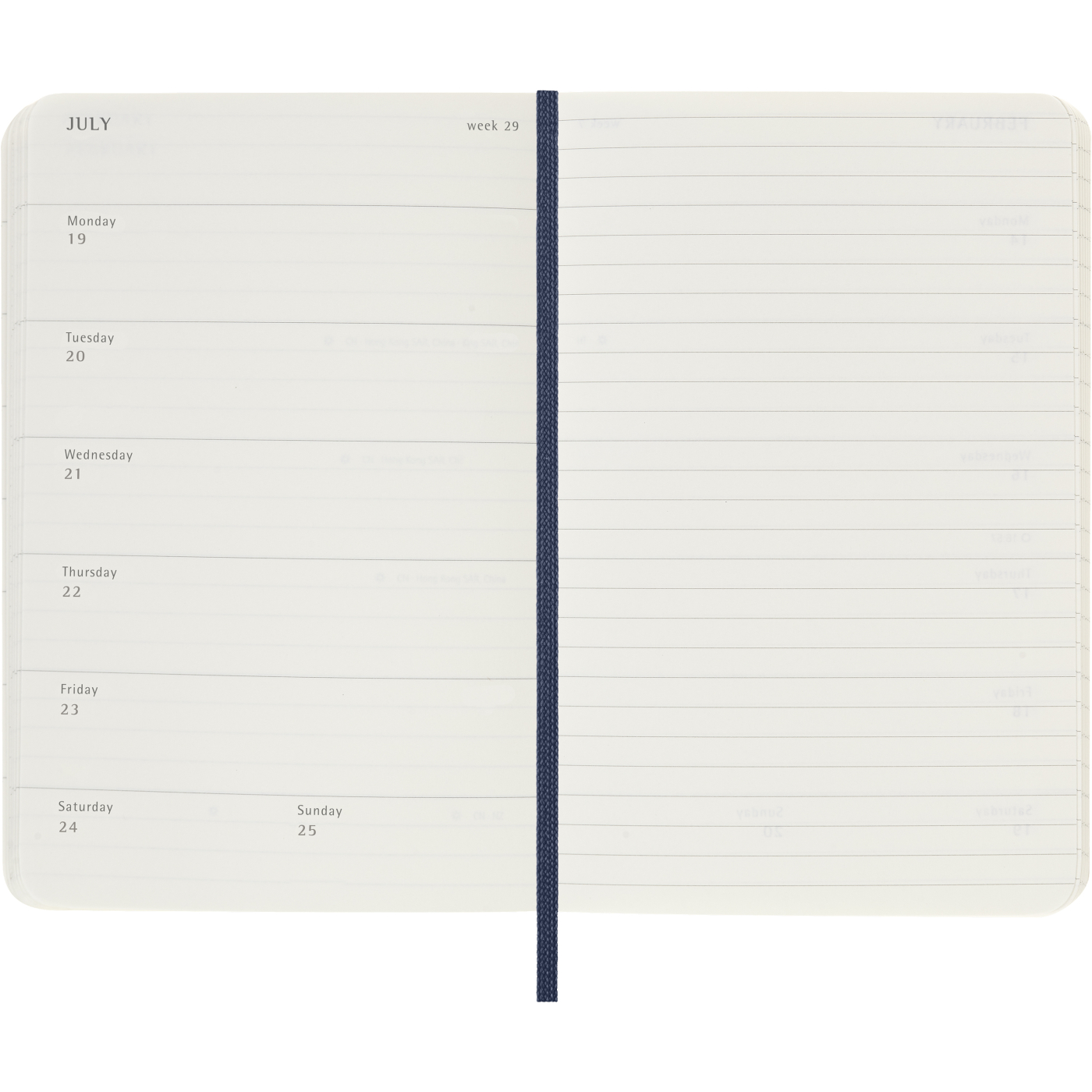 Diary 12M Weekly Notebook 2027 Softcover Pocket Sapphire Blue 